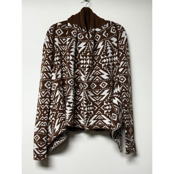 PATAGONIA Pine Mountain Wrap Lambswool Blend Brown/Ivory, Sz S - Picture 2 of 7